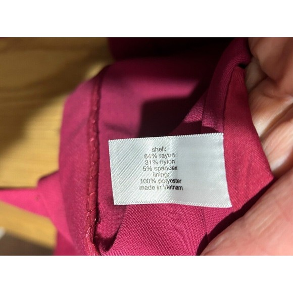 Lane Bryant Magenta Jacket Blazer Women’s 24 1 Button Ruched Sleeves NWT - Picture 4 of 7